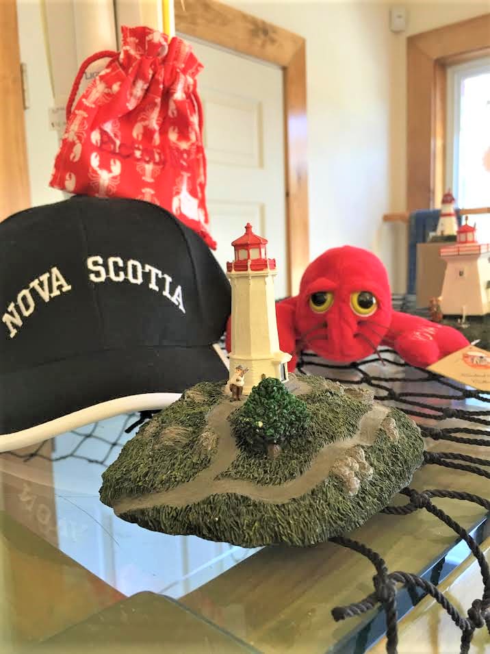 Souvenirs on display in the museum gift shop